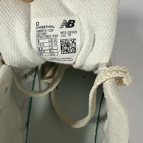 New Balance 997H Men's 9 / Women's 10.5 Cream Blue Maroon CM997HNL New No Box - Picture 10 of 10